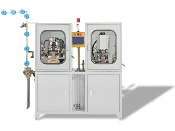 Full-automatic CNC invisible gapping, stripping and bottom stop machine
