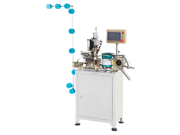 Máquina automática de prensado de tope superior con cremallera metálica doble U II