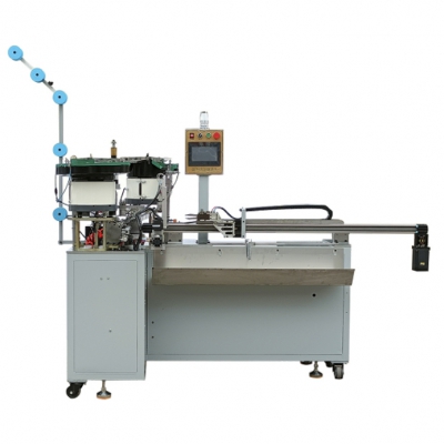Automatic Nylon zipper two sliders mounting and cutting machine for luggage and bag zipper 